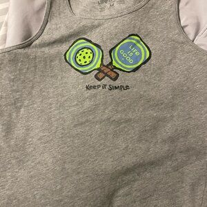 Life is Good Grey Tank Top - Keep It Simple Graphic